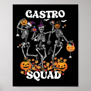 Gastro Squad Halloween Skeleton Dancing Endoscopy Poster