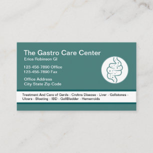 Gastroenterologist Intestinal Theme Business Card