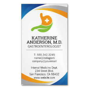 Gastroenterologist Logo   Internal Medicine Magnetic Business Card