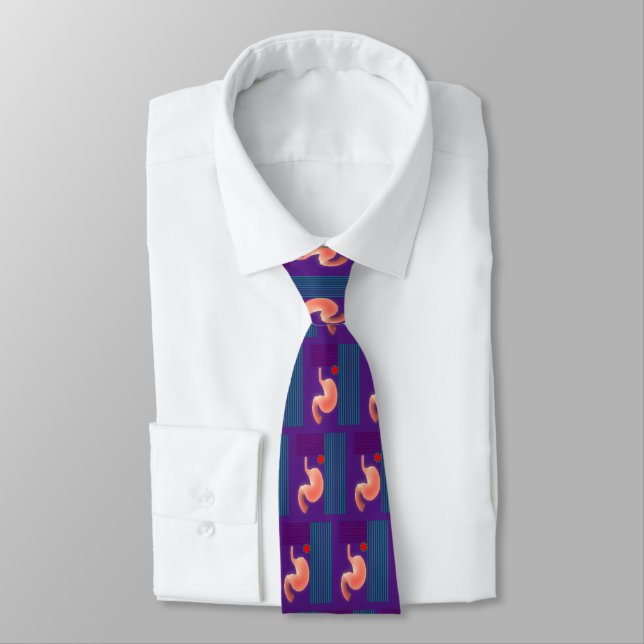 Gastroenterologist Mens Artsy Stomach Design Neck  Tie (Tied)