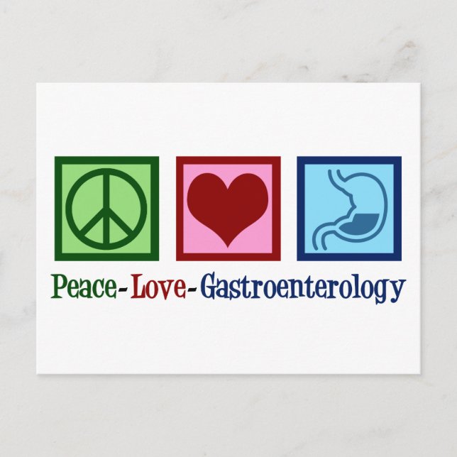 Gastroenterologist - Peace Love Gastroenterology Postcard (Front)