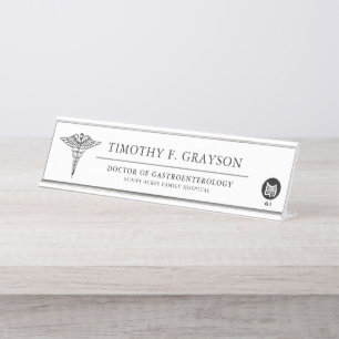 Gastroenterologist Personalized Black Desk Name Plate