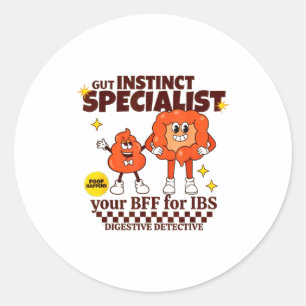 Gastroenterologist Retro Intestine Gift Ibs Gi Nur Classic Round Sticker