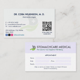 Gastroenterology Clinic Business   Appointment Card
