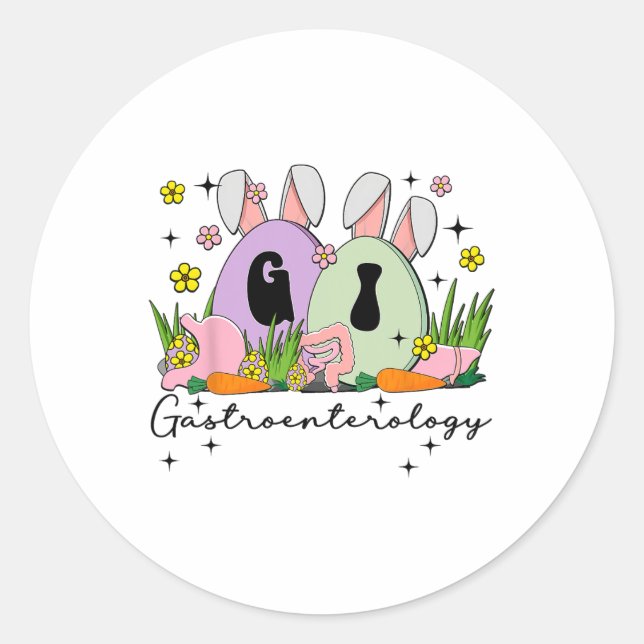 Gastroenterology Gi Nurse Easter Bunny Endoscopy T Classic Round Sticker (Front)