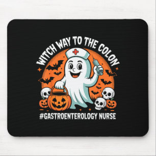 Gastroenterology Nurse Funny Halloween Ghost Nurse Mouse Mat