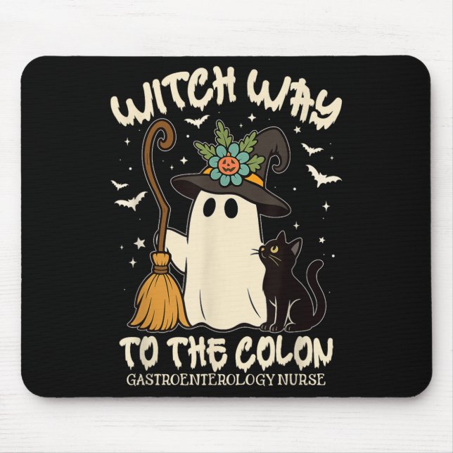 Gastroenterology Nurse Halloween Endo Nurse Ghost  Mouse Mat (Front)