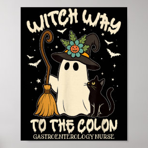 Gastroenterology Nurse Halloween Endo Nurse Ghost  Poster