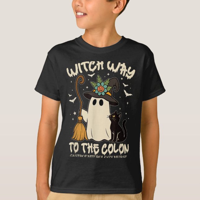 Gastroenterology Nurse Halloween Endo Nurse Ghost  T-Shirt (Front)