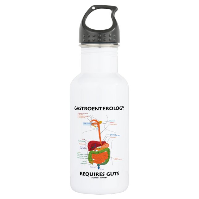 Gastroenterology Requires Guts (Digestive System) 532 Ml Water Bottle (Front)