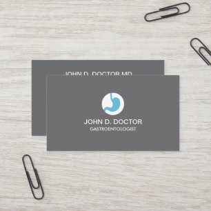 Gastrology or gastrologist grey business card