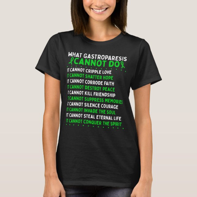 Gastroparesis Awareness Fighter Warrior Ribbon T-Shirt (Front)