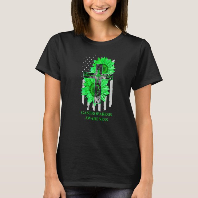 Gastroparesis Awareness Green Ribbon Faith Hope Lo T-Shirt (Front)