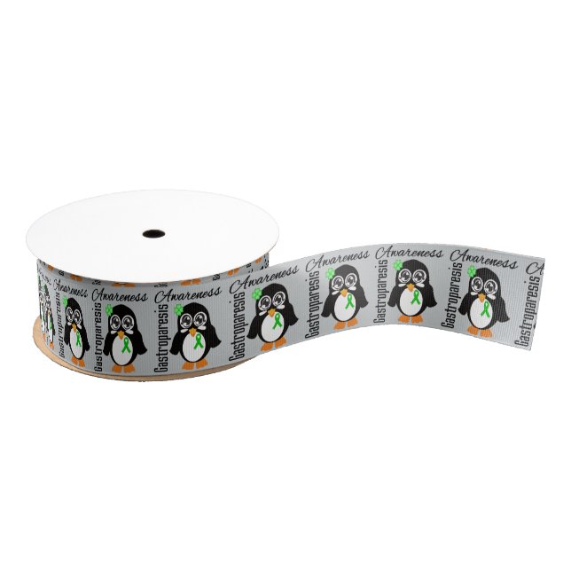 Gastroparesis Awareness Penguin Grosgrain Ribbon (Spool)