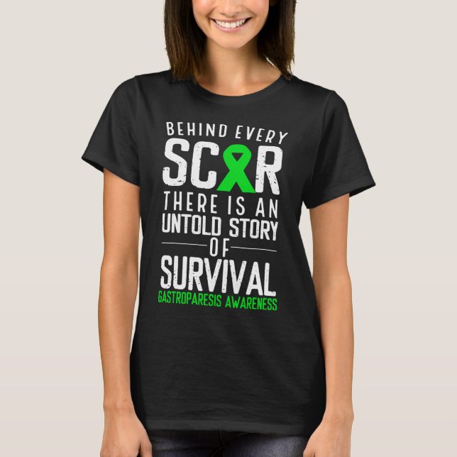 Gastroparesis Awareness Survivor Green Ribbon T-Shirt (Front)