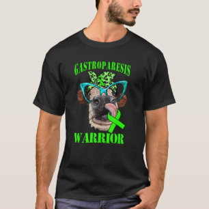 Gastroparesis Awareness Western Cow Portrait Green T-Shirt