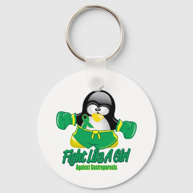 Gastroparesis Fighting Penguin Key Ring (Front)