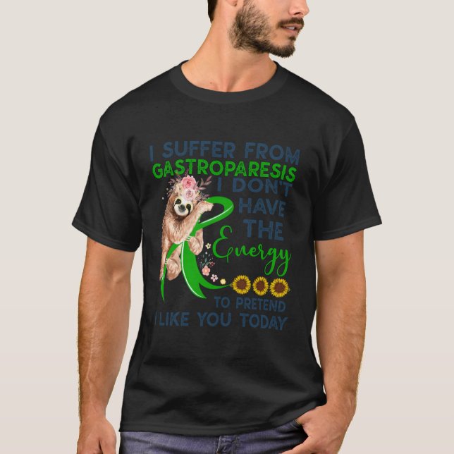 Gastroparesis Sloth Vintage Awareness Shirt Warrio (Front)