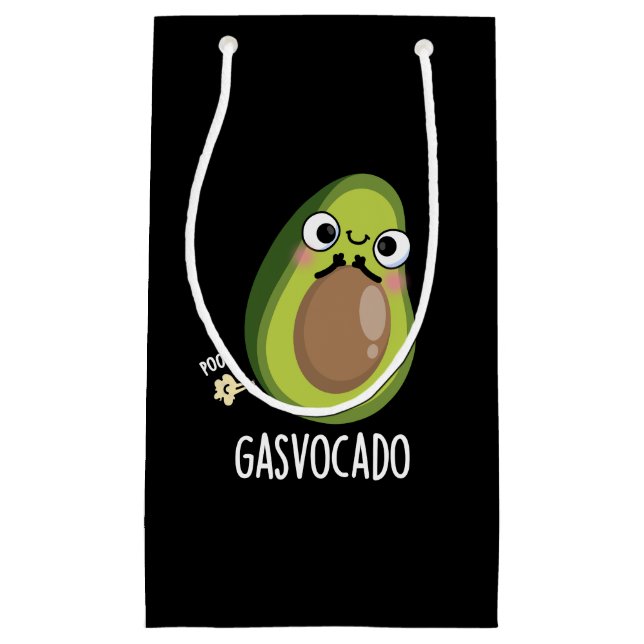 Gasvocado Funny Farting Avocado Pun Dark BG Small Gift Bag (Front)