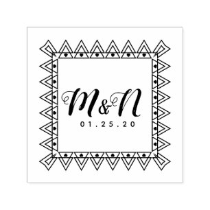 Gatbsy Vintage Wedding Logo Initials Self-inking Stamp