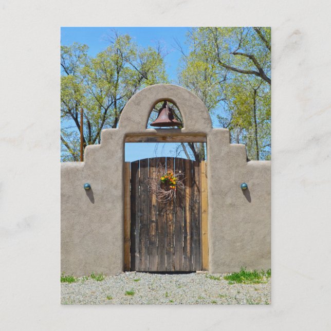 Gate in an Adobe Wall, New Mexico Postcard (Front)