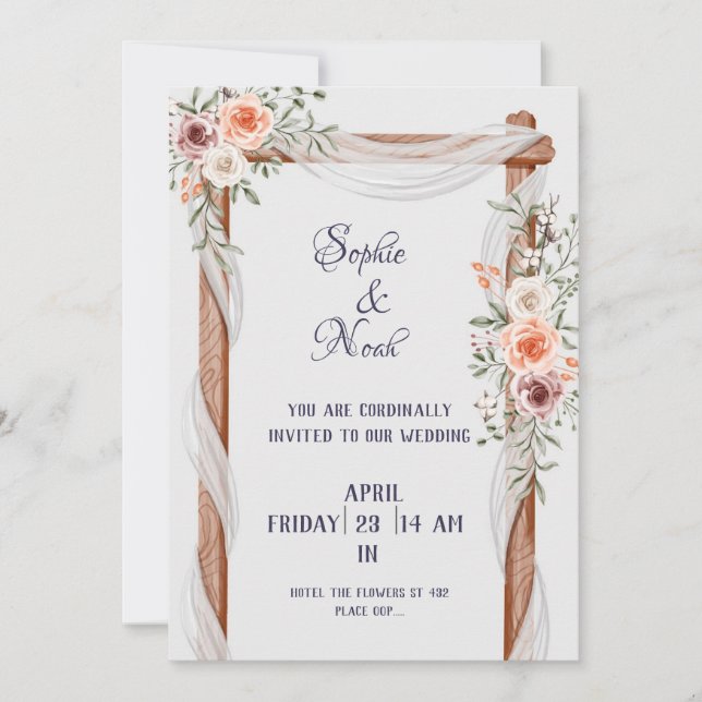 Gate of roses Card Wedding invitation  (Front)