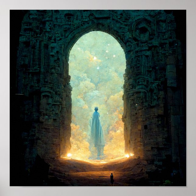 Gate of the Gods Fantasy Sci-Fi Art Poster (Front)