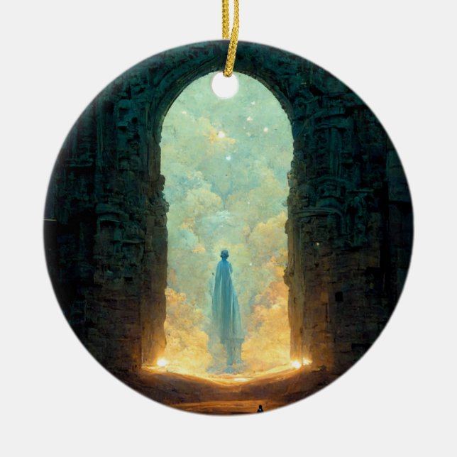 Gate of the Gods Fantasy Sci-Fi Ceramic Ornament (Front)