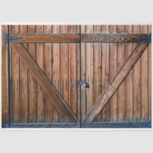 Gate Rustic Wood Decoupage Background 20x30 Tissue Paper