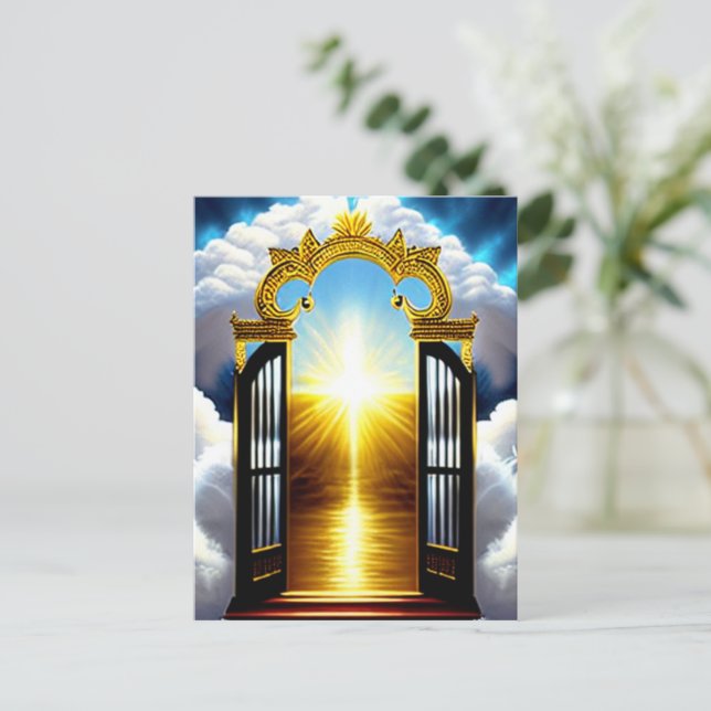  Gate To Heaven Christian Art Postcard (Standing Front)