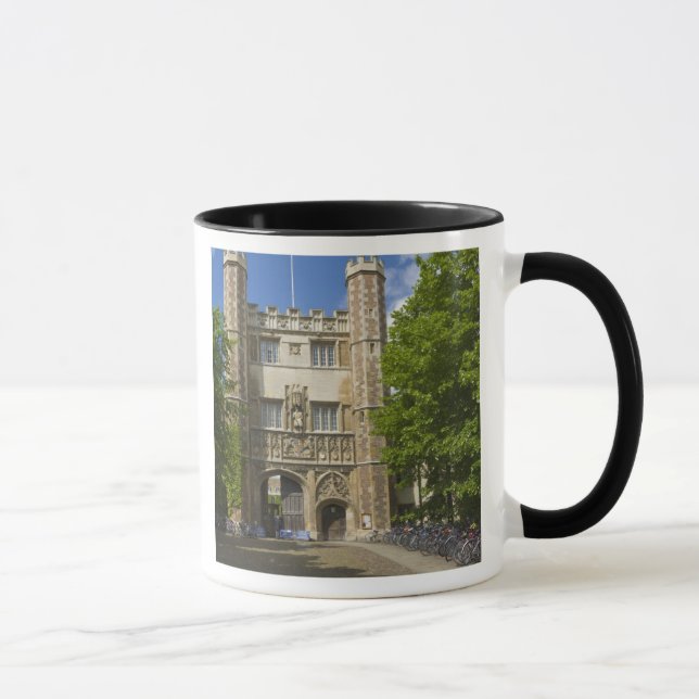 Gate to Trinity College and rows of bicycles, Mug (Right)
