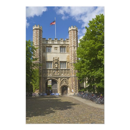 Gate to Trinity College and rows of bicycles, Photo Print