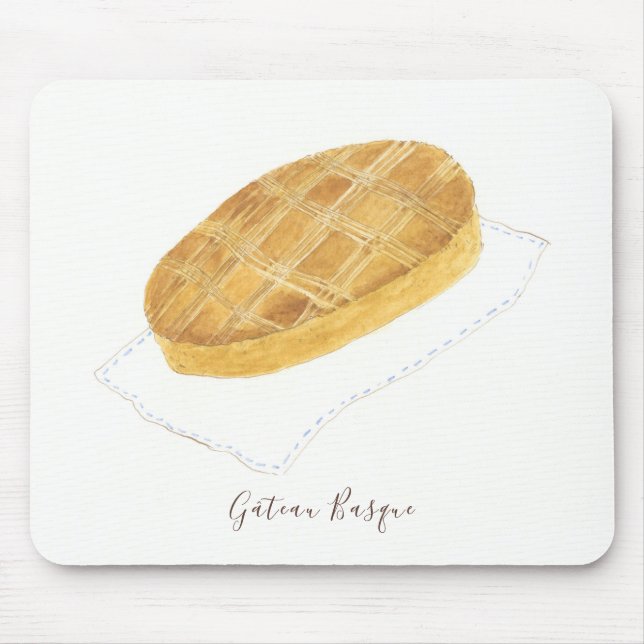 Gâteau Basque watercolor Mouse Mat (Front)
