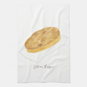 Gâteau Basque watercolor Tea Towel