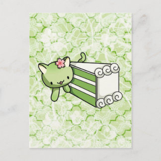 Gateau Matcha Kitty Postcard