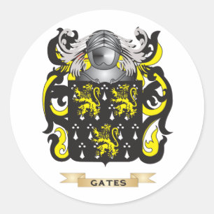 Gates Coat of Arms (Family Crest) Classic Round Sticker