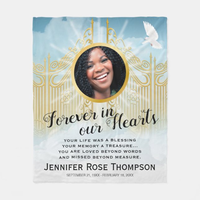 Gates of Heaven - Memorial Tribute Fleece Blanket (Front)