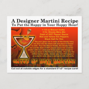 Gates of Hell Halloween Martini Recipe Postcard