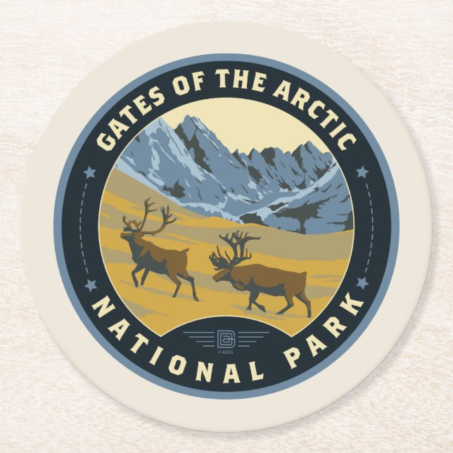 Gates of the Arctic National Park Round Paper Coaster (Front)