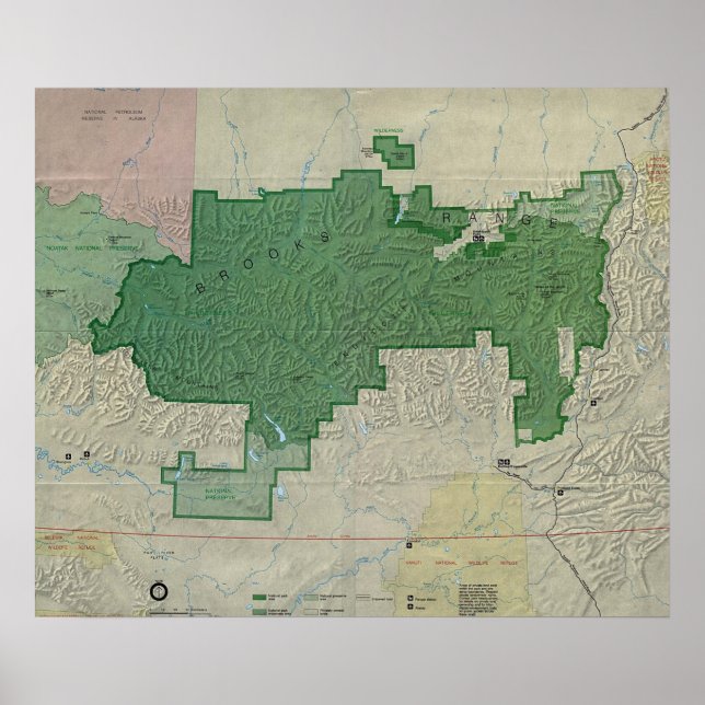 Gates Of The Arctic National Preserve Map Poster (Front)