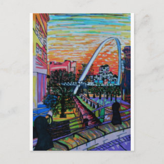 Gateshead Millennium Bridge from Newcastle Postcard