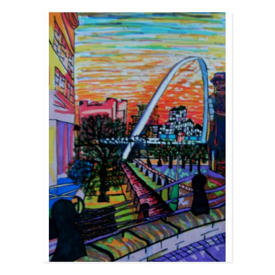 Gateshead Millennium Bridge from Newcastle Postcard