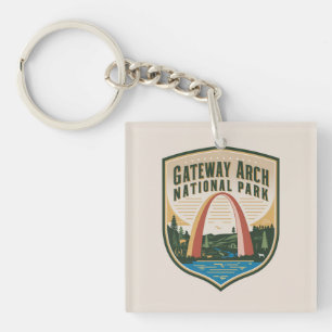 Gateway Arch National Park Badge  Key Ring