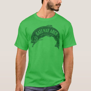 Gateway Arch National Park Fish Green T-Shirt