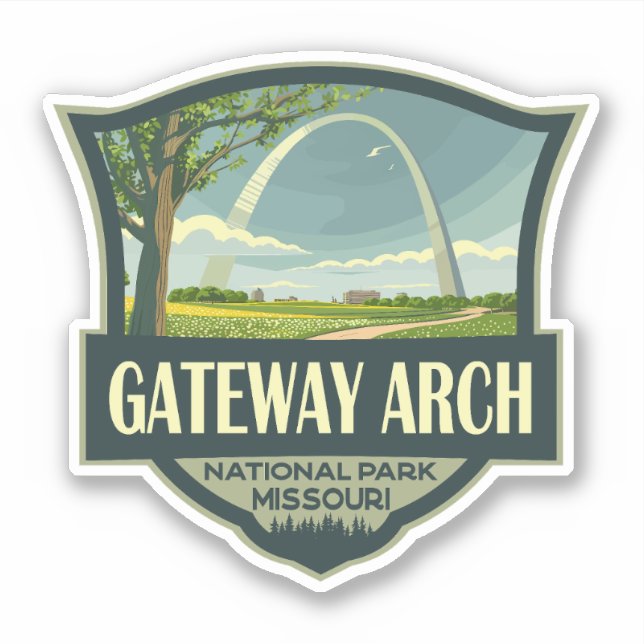 Gateway Arch National Park Illustration Retro Art (Front)