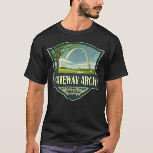 Gateway Arch National Park Illustration Retro T-Shirt