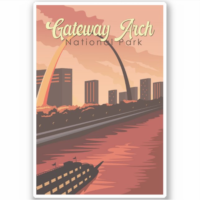 Gateway Arch National Park Illustration Travel Art (Front)