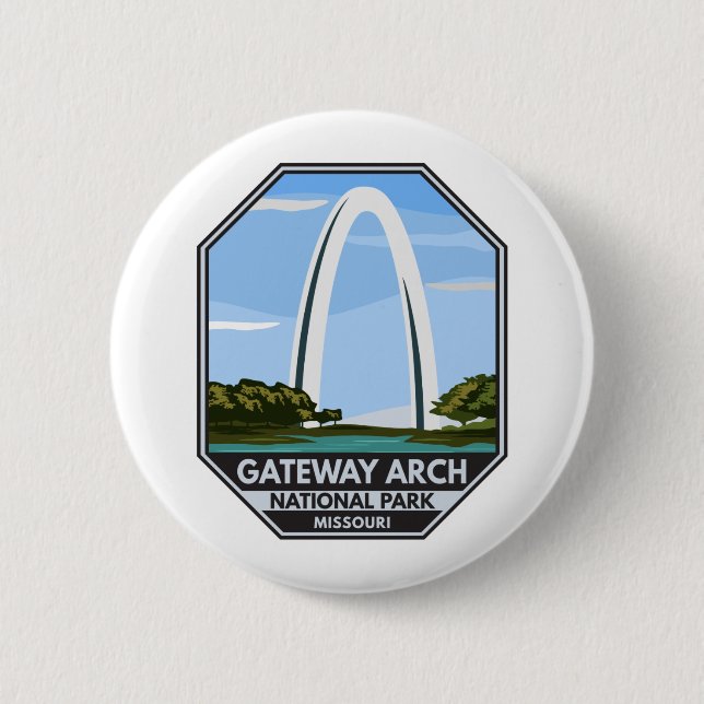 Gateway Arch National Park Missouri 6 Cm Round Badge (Front)