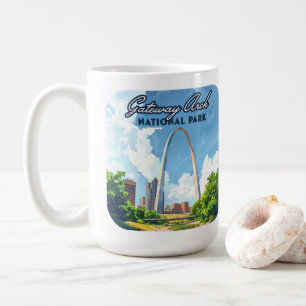 Gateway Arch National Park Missouri St Louis Retro Coffee Mug