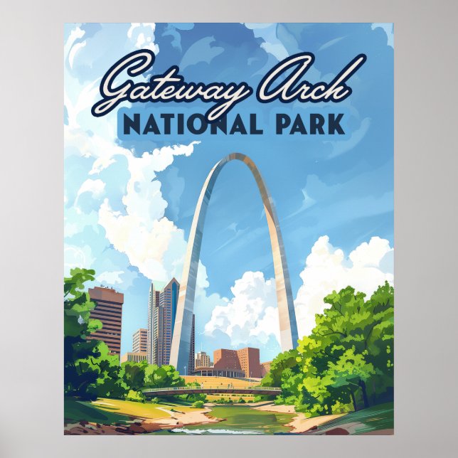 Gateway Arch National Park Missouri St Louis Retro Poster (Front)